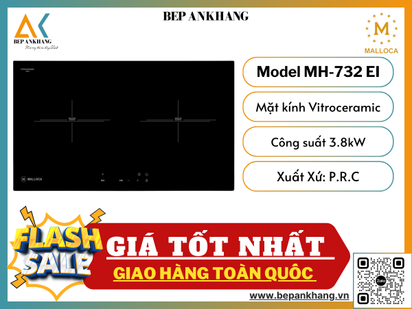 Bếp Từ 2 Vùng Nấu Malloca MH-732 EI - Top Bán Chạy Nhất Năm 2024